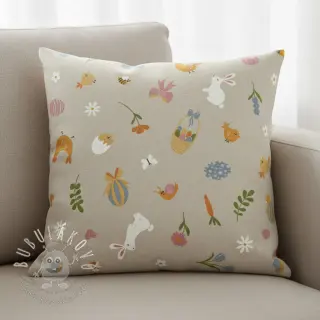 Dekoračná látka Linenlook premium Easter Doodle Icon
