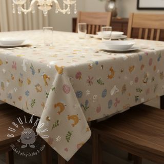 Dekoračná látka Linenlook premium Easter Doodle Icon