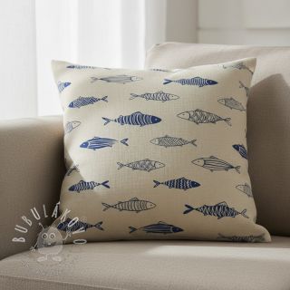 Dekoračná látka Linenlook premium Fish Swimming School