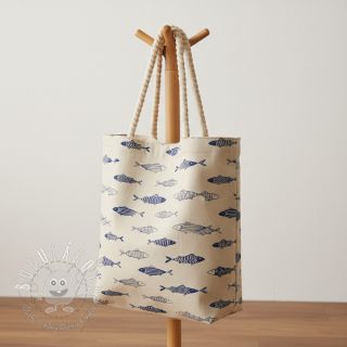 Dekoračná látka Linenlook premium Fish Swimming School