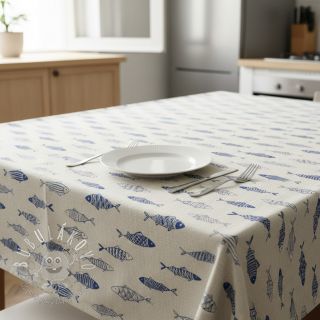 Dekoračná látka Linenlook premium Fish Swimming School