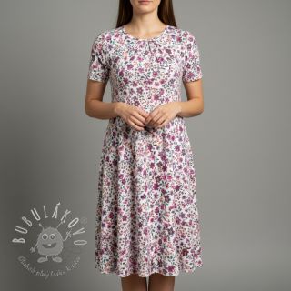 Úplet Flowers fuchsia digital print ORGANIC