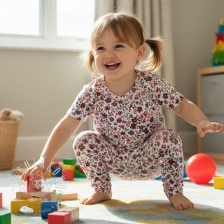 Úplet Flowers fuchsia digital print ORGANIC