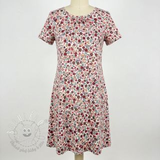 Úplet Flowers burgundy digital print ORGANIC