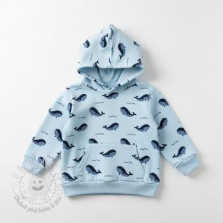 Teplákovina počesaná JOGGING Whales blue