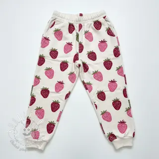 Teplákovina počesaná JOGGING Strawberries ecru