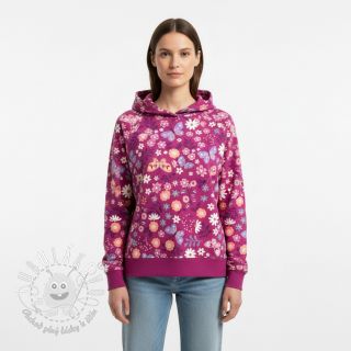 Teplákovina Flowers Azriel fuchsia