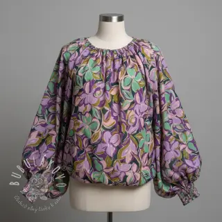 Bavlnená látka VISCOSE Flowers cobalt
