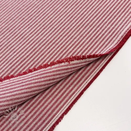 Dekoračná látka DOBBY Colored stripe cherry