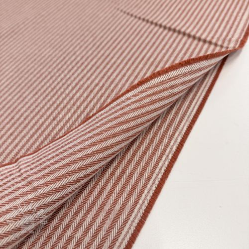 Dekoračná látka DOBBY Colored stripe dark orange