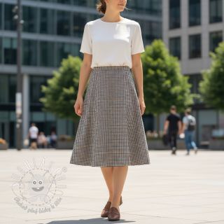 Bavlnená látka YARN DYED BRUSHED Check Mike ecru