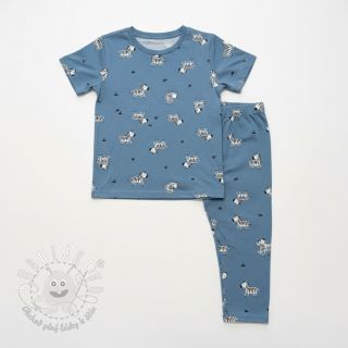 Bavlnená látka FLANNEL Zebras blue