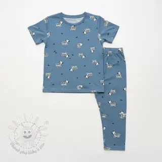 Bavlnená látka FLANNEL Zebras blue