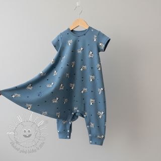 Bavlnená látka FLANNEL Zebras blue