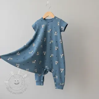 Bavlnená látka FLANNEL Zebras blue