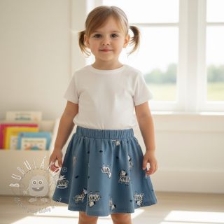 Bavlnená látka FLANNEL Zebras blue