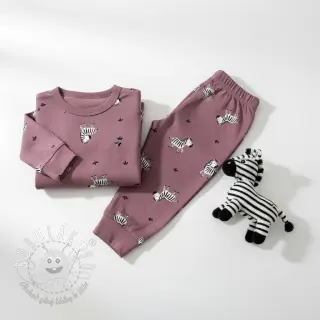Bavlnená látka FLANNEL Zebras mauve