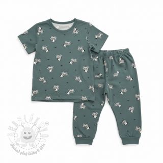 Bavlnená látka FLANNEL Zebras green