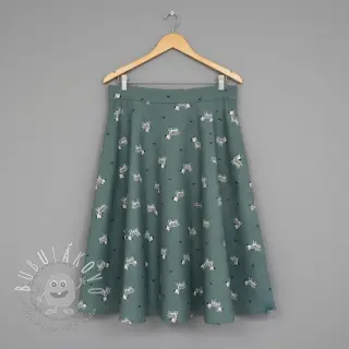 Bavlnená látka FLANNEL Zebras green
