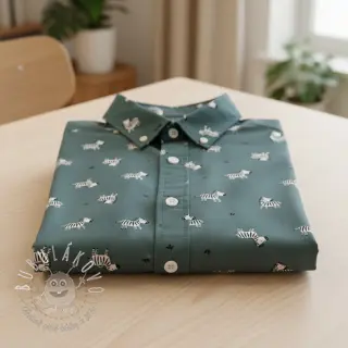 Bavlnená látka FLANNEL Zebras green