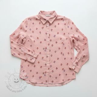 Bavlnená látka FLANNEL Flowers light pink