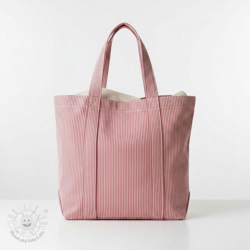 Dekoračná látka DOBBY Colored stripe cherry