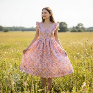 Bavlnená látka VOILE Small hayppy flowers digital print