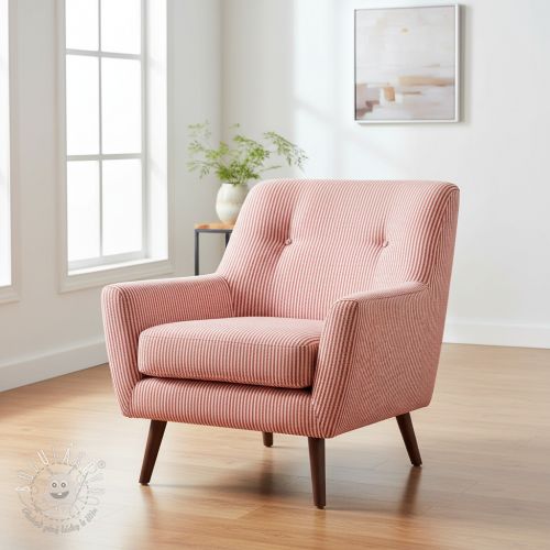 Dekoračná látka DOBBY Colored stripe poppy red