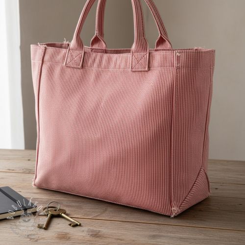 Dekoračná látka DOBBY Colored stripe poppy red