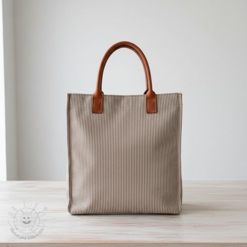 Dekoračná látka DOBBY Colored stripe coffee