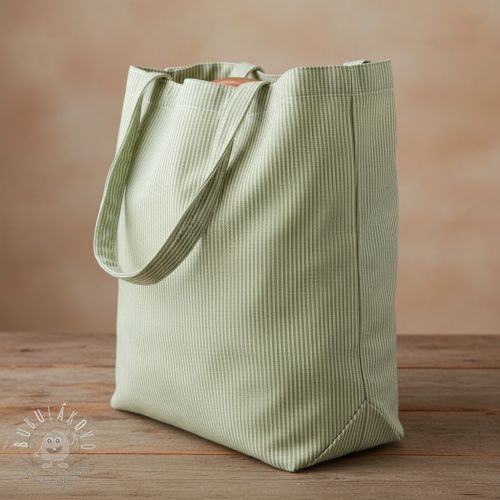 Dekoračná látka DOBBY Colored stripe light green