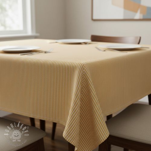 Dekoračná látka DOBBY Colored stripe ochre