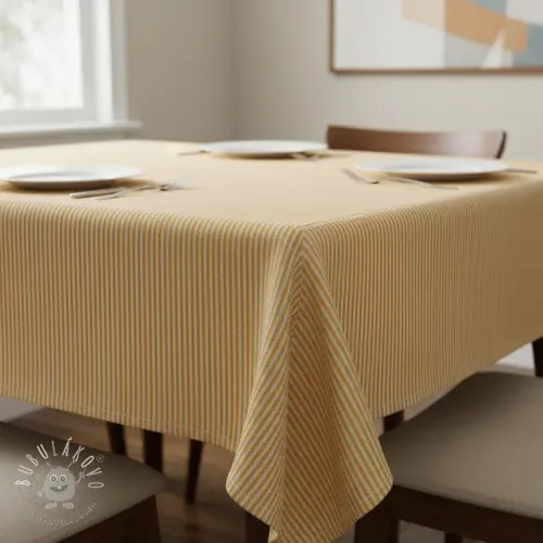 Dekoračná látka DOBBY Colored stripe ochre