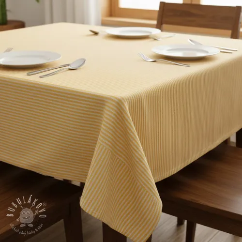Dekoračná látka DOBBY Colored stripe warm yellow