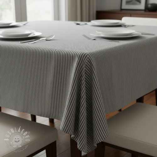 Dekoračná látka DOBBY Colored stripe graphite