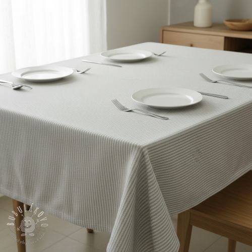 Dekoračná látka DOBBY Colored stripe light grey