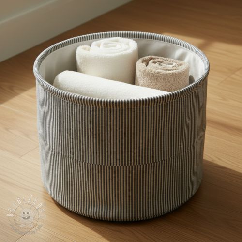 Dekoračná látka DOBBY Colored stripe black