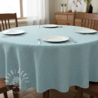 Dekoračná látka DOBBY Colored stripe turquoise