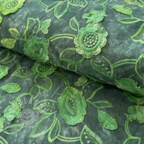 Bavlnená látka TIE DYE EMBROIDERY Flora design A