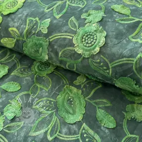 Bavlnená látka TIE DYE EMBROIDERY Flora design A