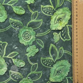 Bavlnená látka TIE DYE EMBROIDERY Flora design A