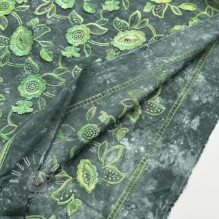 Bavlnená látka TIE DYE EMBROIDERY Flora design A
