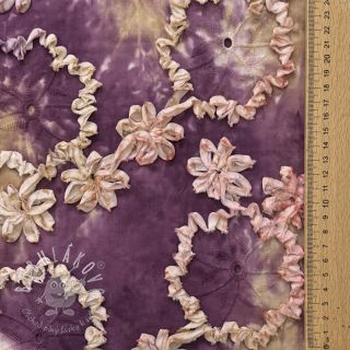 Bavlnená látka TIE DYE EMBROIDERY Eva tape design D