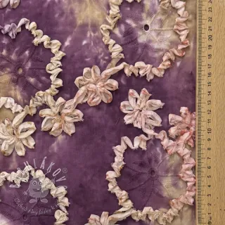 Bavlnená látka TIE DYE EMBROIDERY Eva tape design D