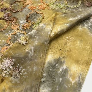 Bavlnená látka TIE DYE EMBROIDERY Eva tape design E