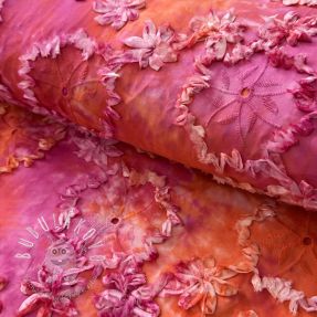 Bavlnená látka TIE DYE EMBROIDERY Eva tape design F