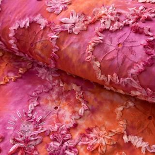 Bavlnená látka TIE DYE EMBROIDERY Eva tape design F