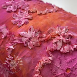 Bavlnená látka TIE DYE EMBROIDERY Eva tape design F