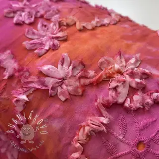 Bavlnená látka TIE DYE EMBROIDERY Eva tape design F