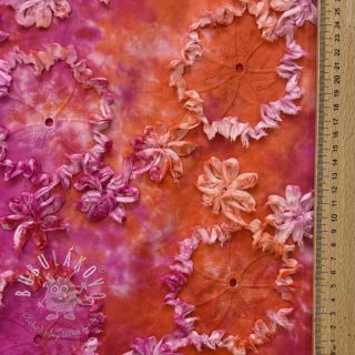 Bavlnená látka TIE DYE EMBROIDERY Eva tape design F